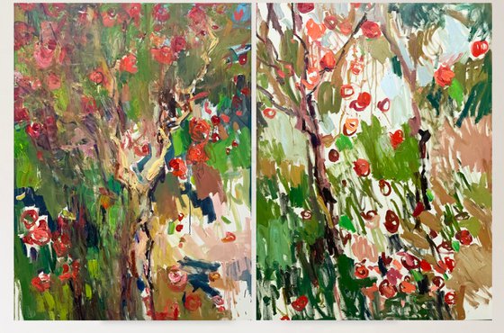 An orchard. Diptych