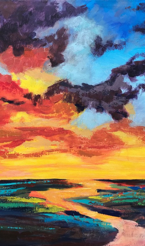 Orange sky by Julie Stepanova