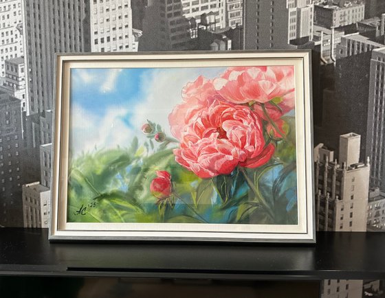 Peonies and Sky