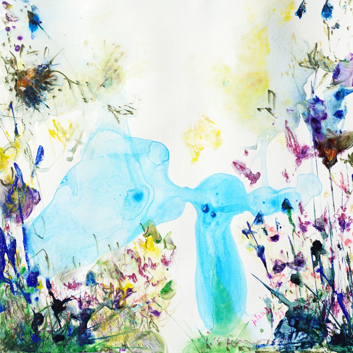 Abstract Landscape Watercolour By Jelena B, 12 X 12, Summer Ada Landscape 1, Original Artwork