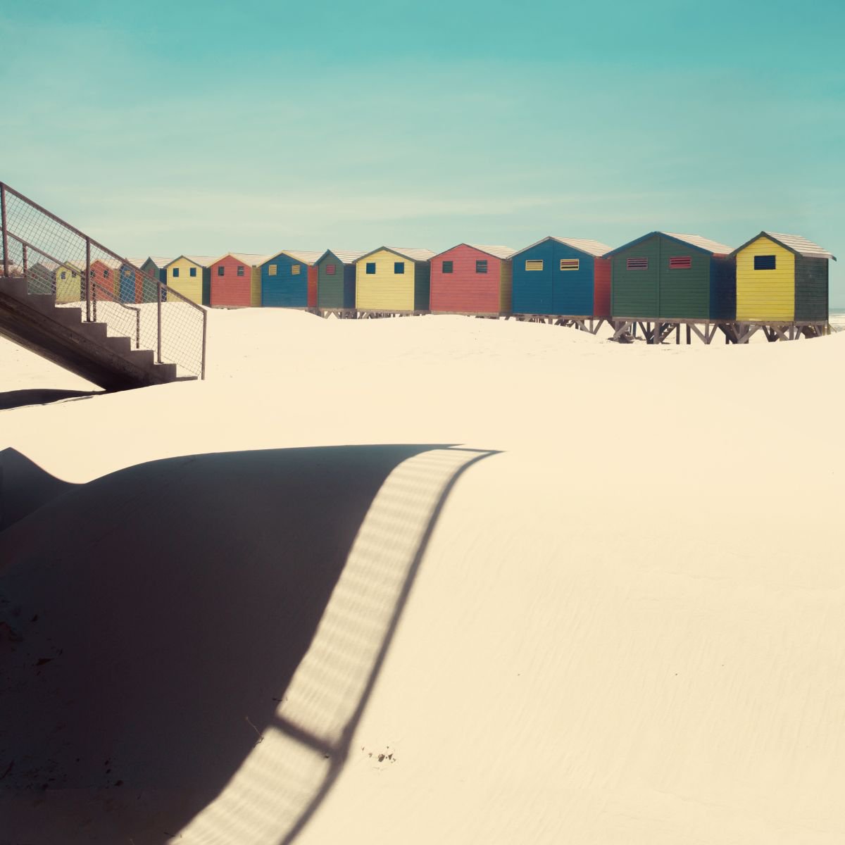 Photorealistic Landscape Photograph By Nadia Attura, 20 X 20", Shadows And Sand, Original Artwork