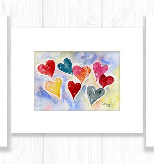 Valentine Heart Collection 6 - 3 Heart Paintings by Kathy Morton Stanion