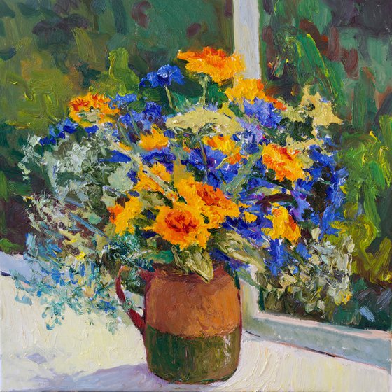 Summer Flowers by the Window