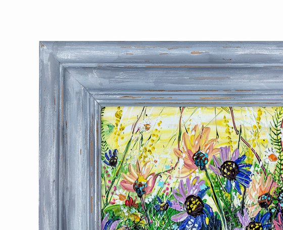 Framed Art - 'Impasto Wildflowers'