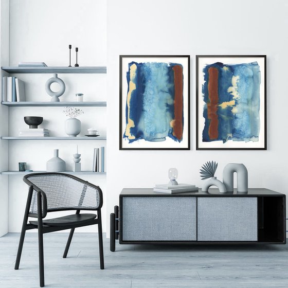 Original Abstract Cyanotype