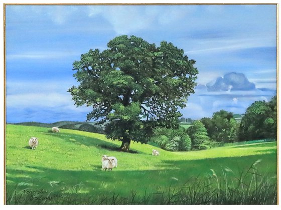 Irish Green Hills Original Oil Painting