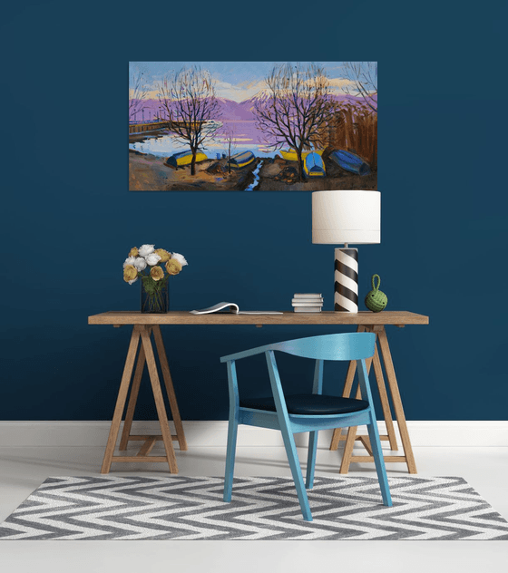 Winter afternoon by the lake