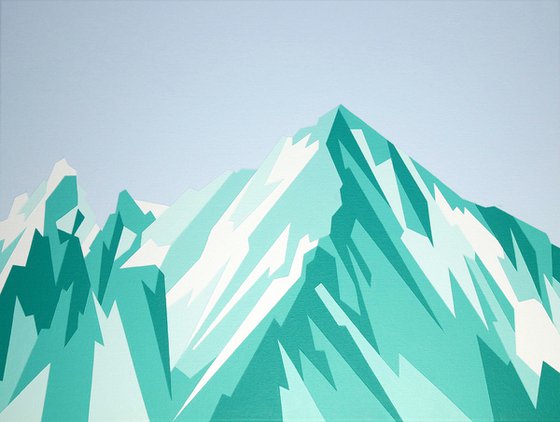 Zinalrothorn original mountain painting, acrylic on canvas