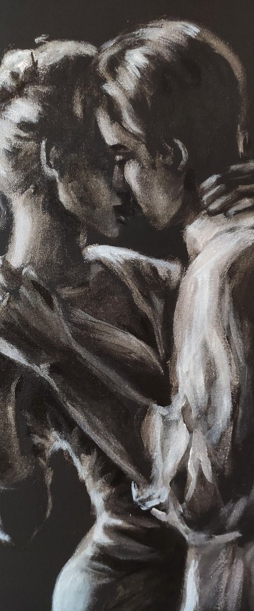 Dancing couple Man and woman by Anastasia Art Line
