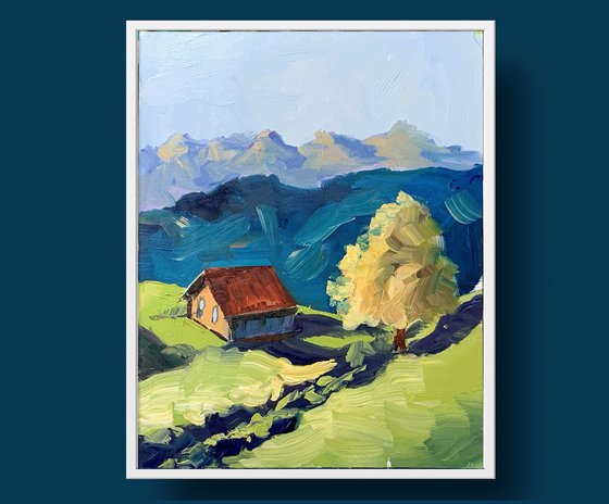 House by the mountains.