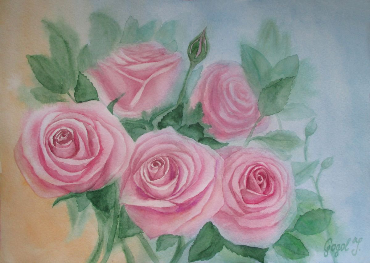 Pink roses by Julia Gogol