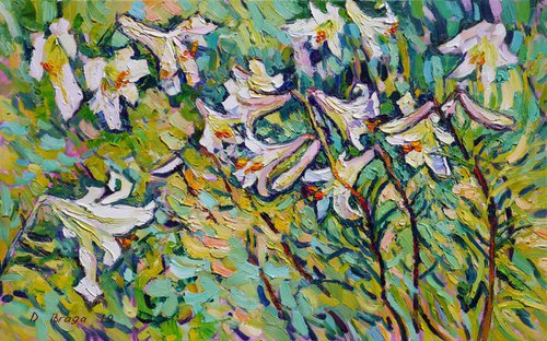 Dance with lilies, original painting by Dima Braga