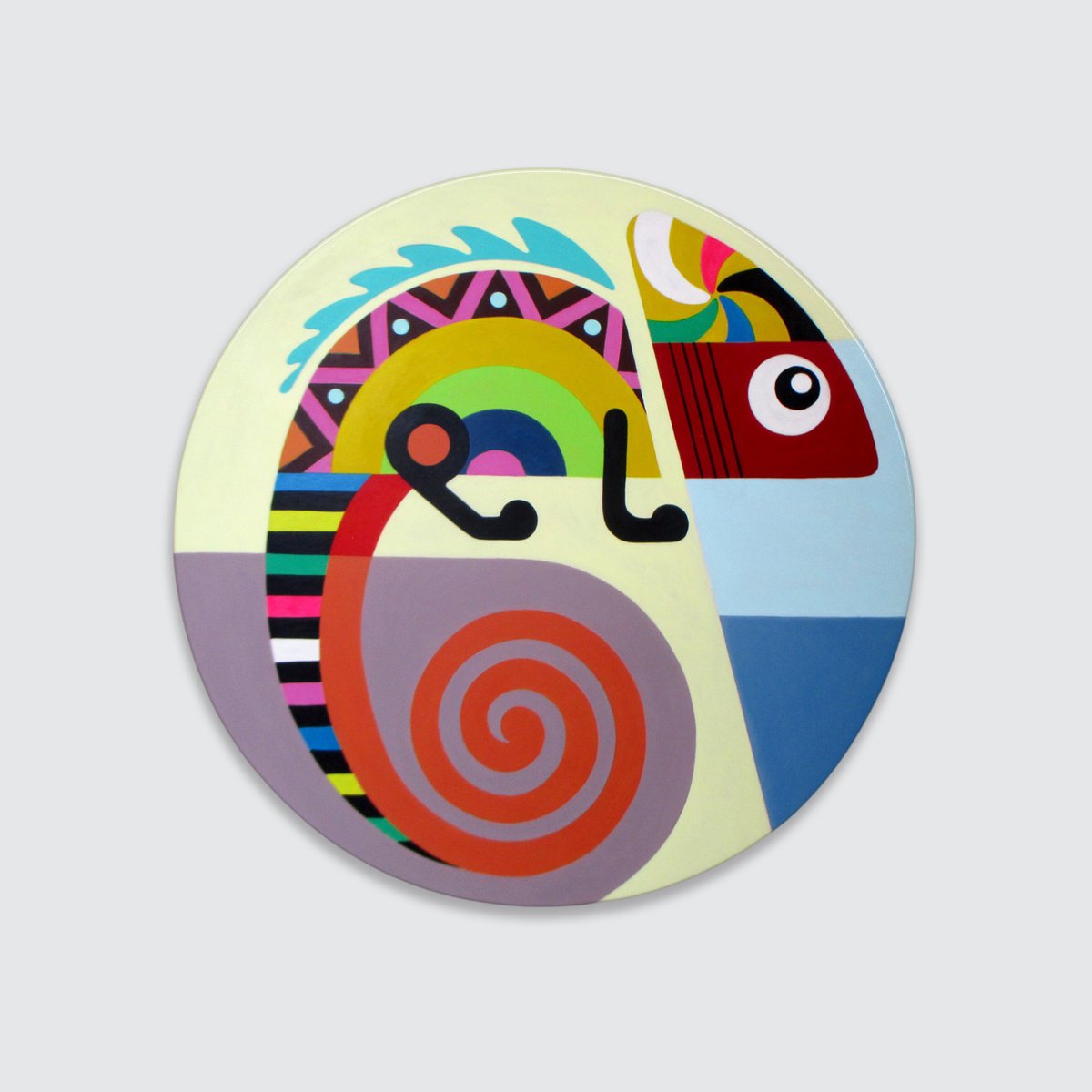 Urban And Pop Animal Acrylic Painting By Lanre Adefioye, 20 X 20", The Art Of Adaptability, Original Artwork