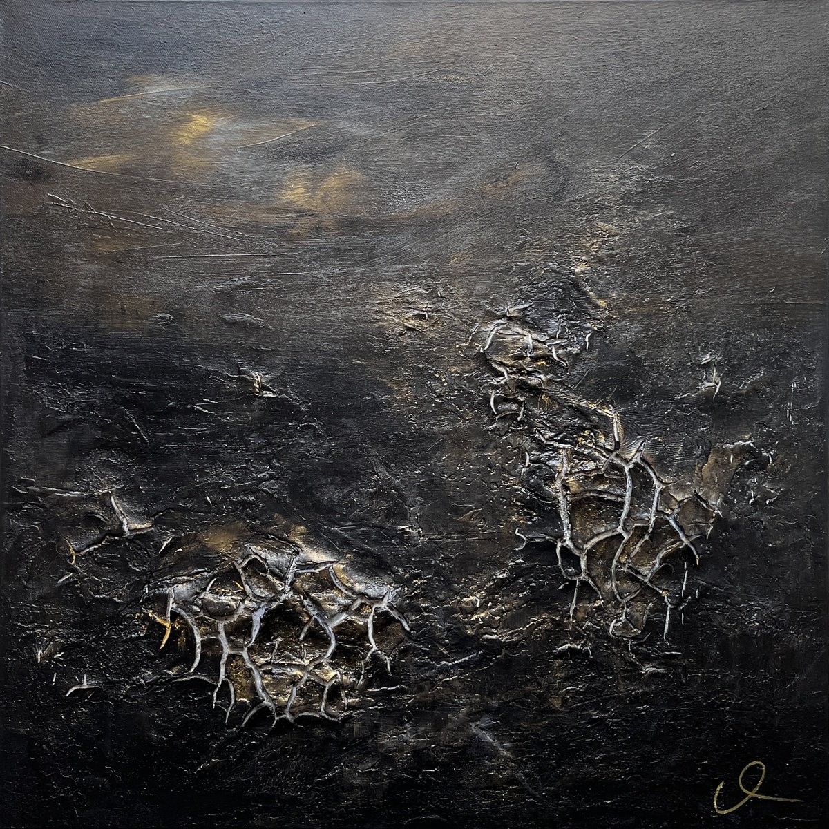 Impressionistic Abstract Acrylic Painting By Maria Bevilacqua-Fischer, 31 X 31", Mistero Vi / Mystery No. 6, Original Artwork