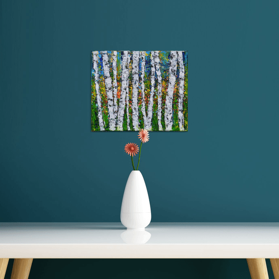 Aspen Trees 01 - Modern Textured Abstract Gift Idea