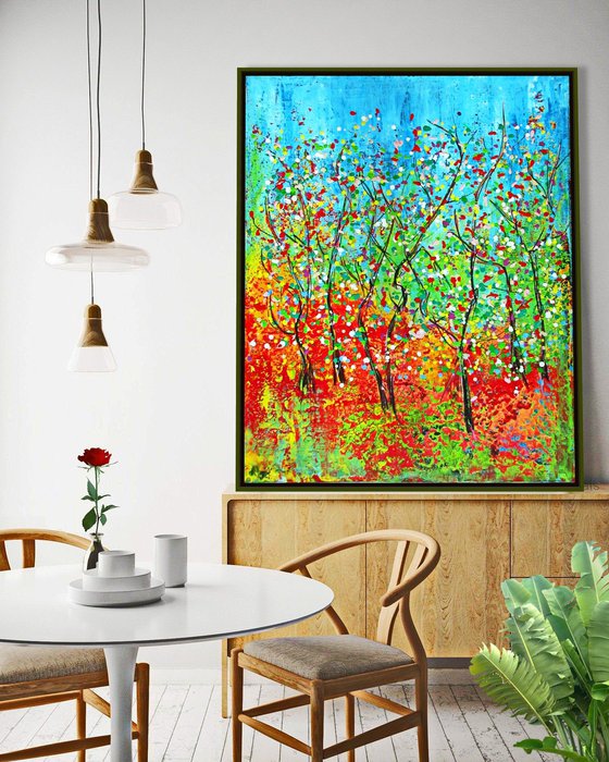 VIVID TREES,  XL,  framed