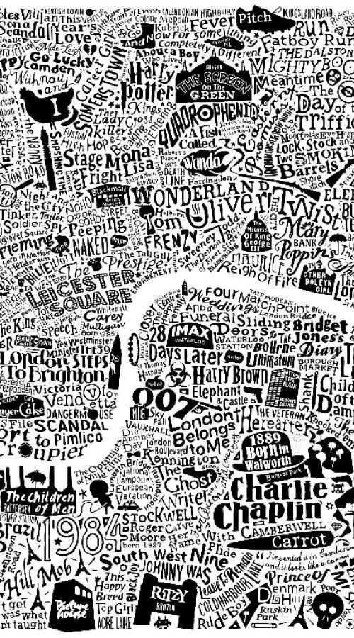 LONDON FILM MAP (White) by Dex
