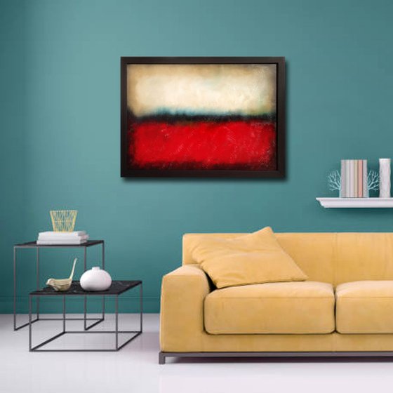 Poppy Fields -  Abstract Oil Landscape Painting