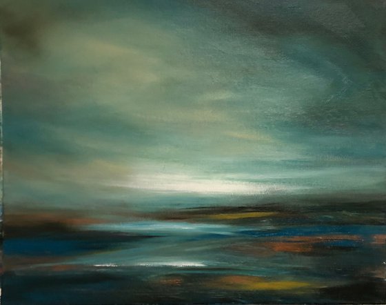 Dark skies - modern abstract landscape