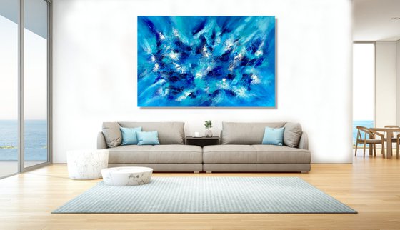 Avalon - XL LARGE,  ABSTRACT ART – EXPRESSIONS OF ENERGY AND LIGHT. READY TO HANG!