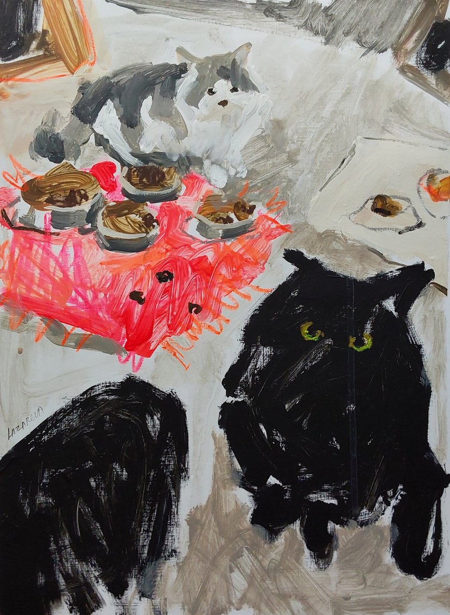 Two cats #4 by Valerie Lazareva