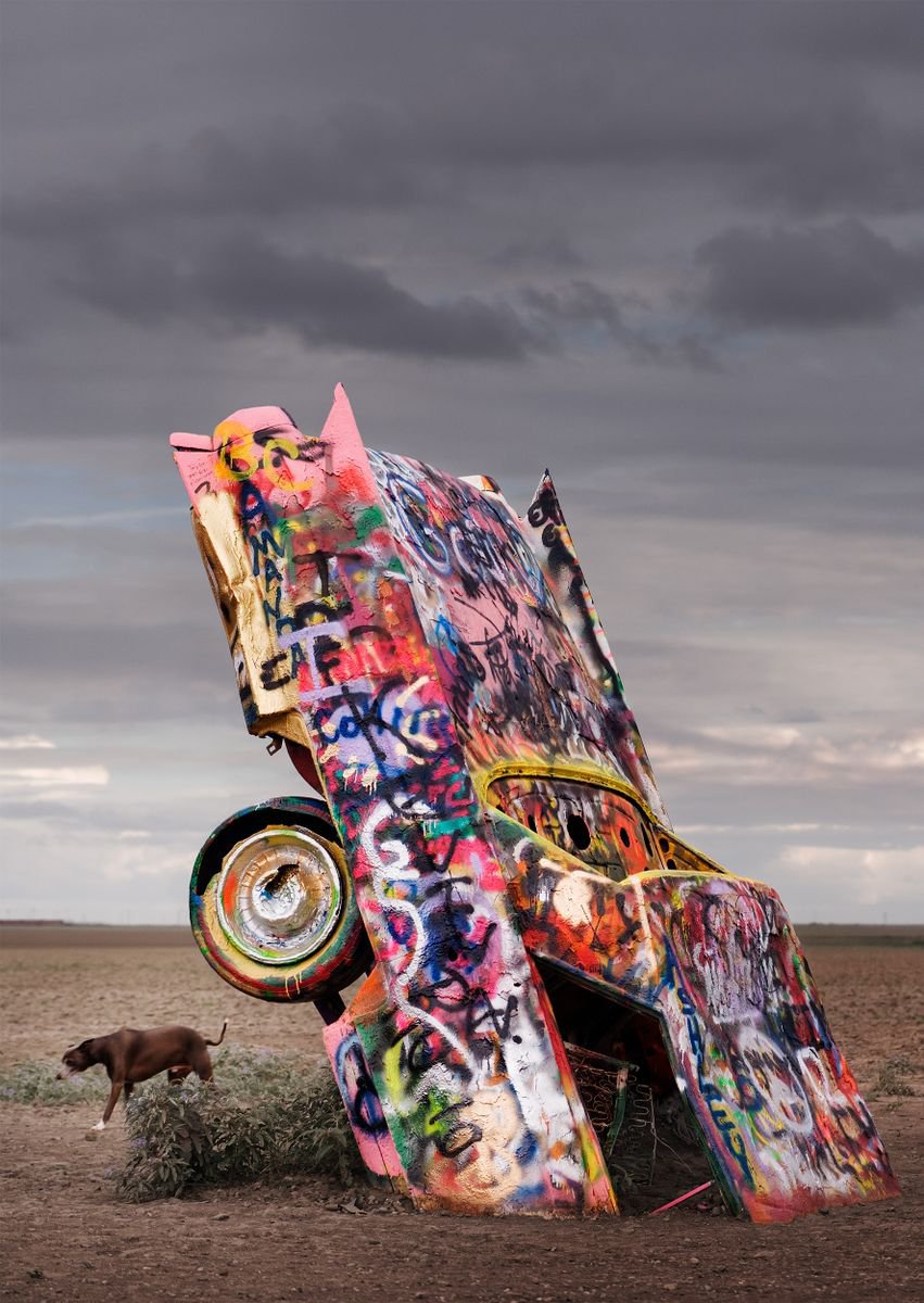Tom Hanslien | Original  Photograph | Cadillac Ranch Ii | 84 X 119Cm | Artwork For Sale On Artfinder