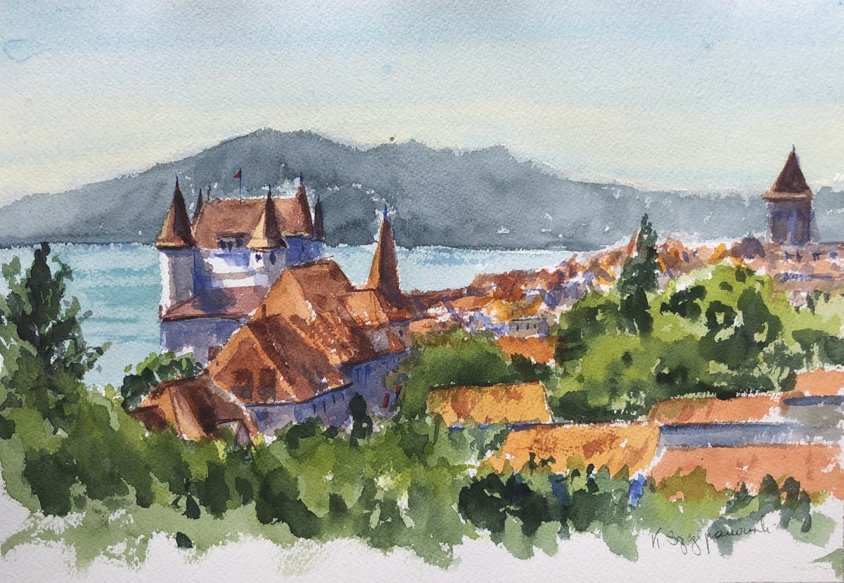 View of Nyon, Switzerland by Krystyna Szczepanowski