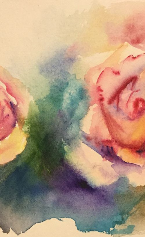 Two roses by Irina Bibik-Chkolian