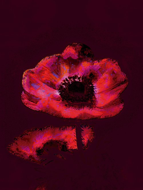 Tres flores roja by Javier Diaz