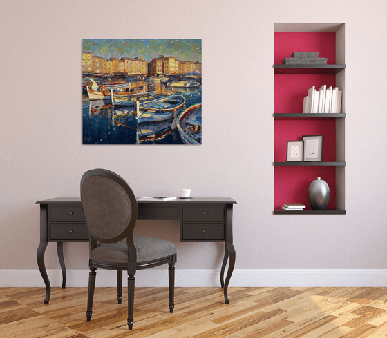 ""Boats at the pier""