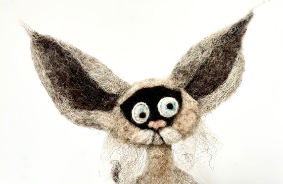 Mister GREY, felted wool cat