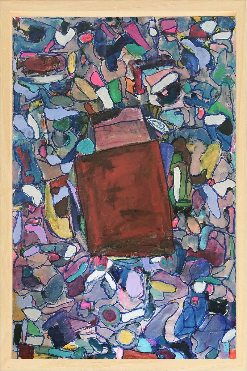 Organic Abstract Acrylic Painting By Geert Lemmers Fpa, 31 X 47, Sacrificing My Bad Habits27, Original Artwork