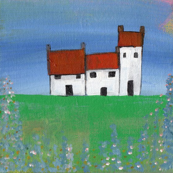 Original Small Art Cottages - Family of Cottages in Blue and Green with Garden