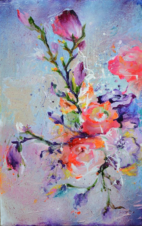 FEELINGS OF FLOWERS - Floral Abstract, Magnolia | Artfinder