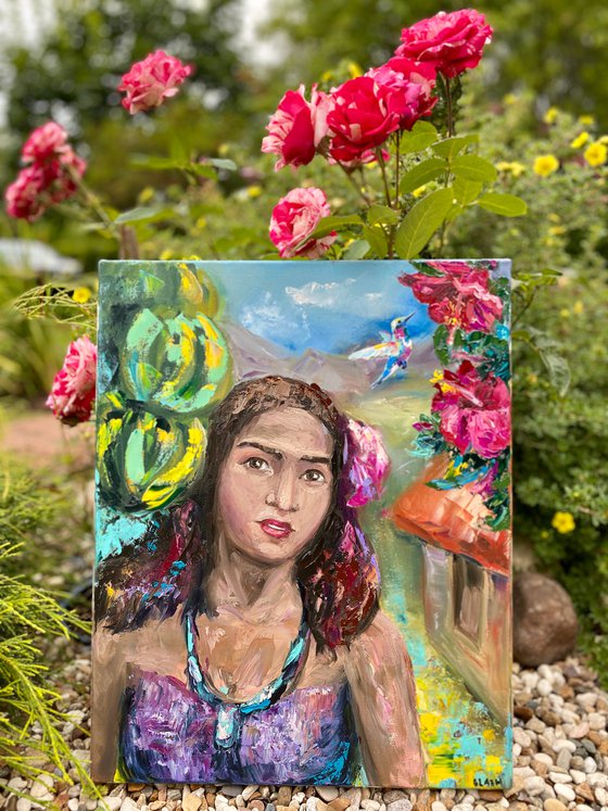 Tahitian Women, 40*50, impressions of Paul Gauguin, impressionistic oil portrait painting