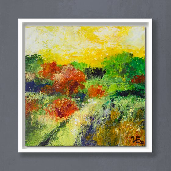 Landscape with yellow sky