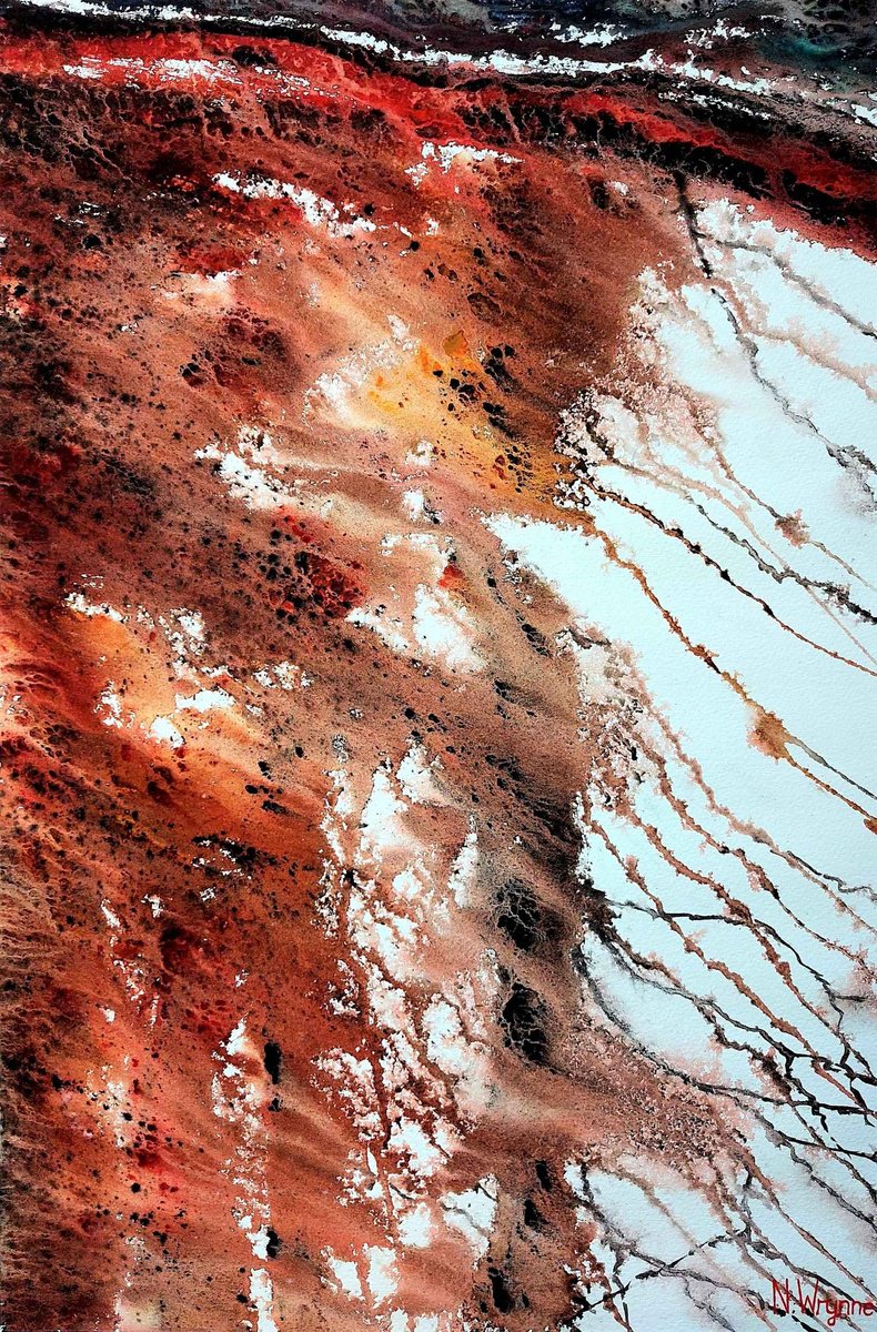 Abstract Landscape Watercolour By Neil Wrynne, 15 X 22", Autumn Has Come, Original Artwork