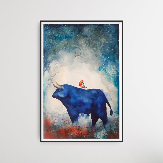 Blue Bull & Red Bird