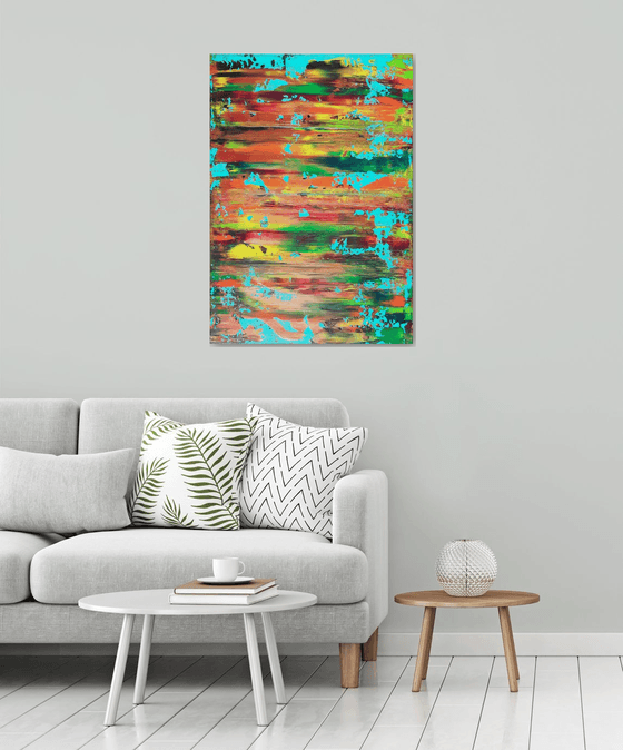 Floating on the surface - multicolored textrured abstract