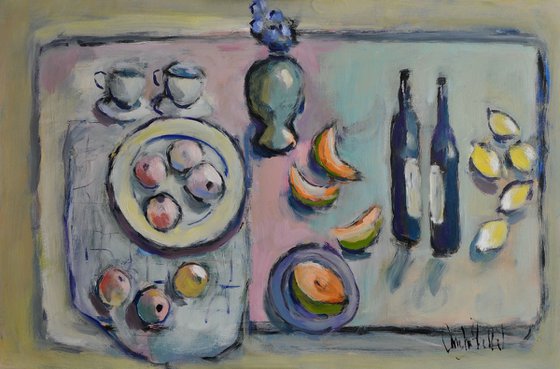 Still Life wth Melon and Lemons