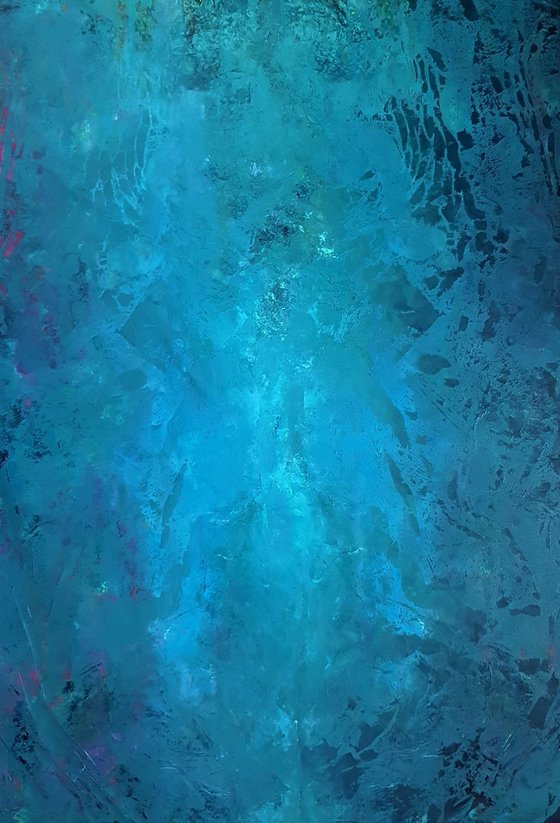 Spirit of the Lake - XL  blue abstract painting