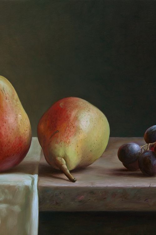 Pears with grapes by Albert Kechyan