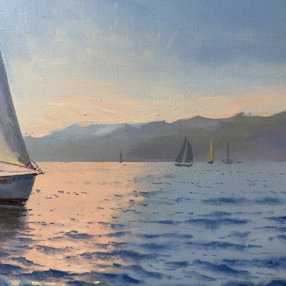 Seascape with Sailboats 55