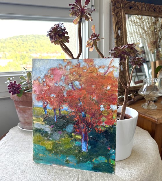 Abstract landscape: orange garden