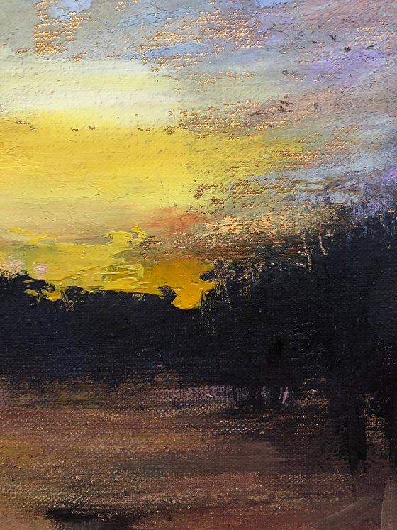 'East Marsh Old Stream' River sunset Oil Painting