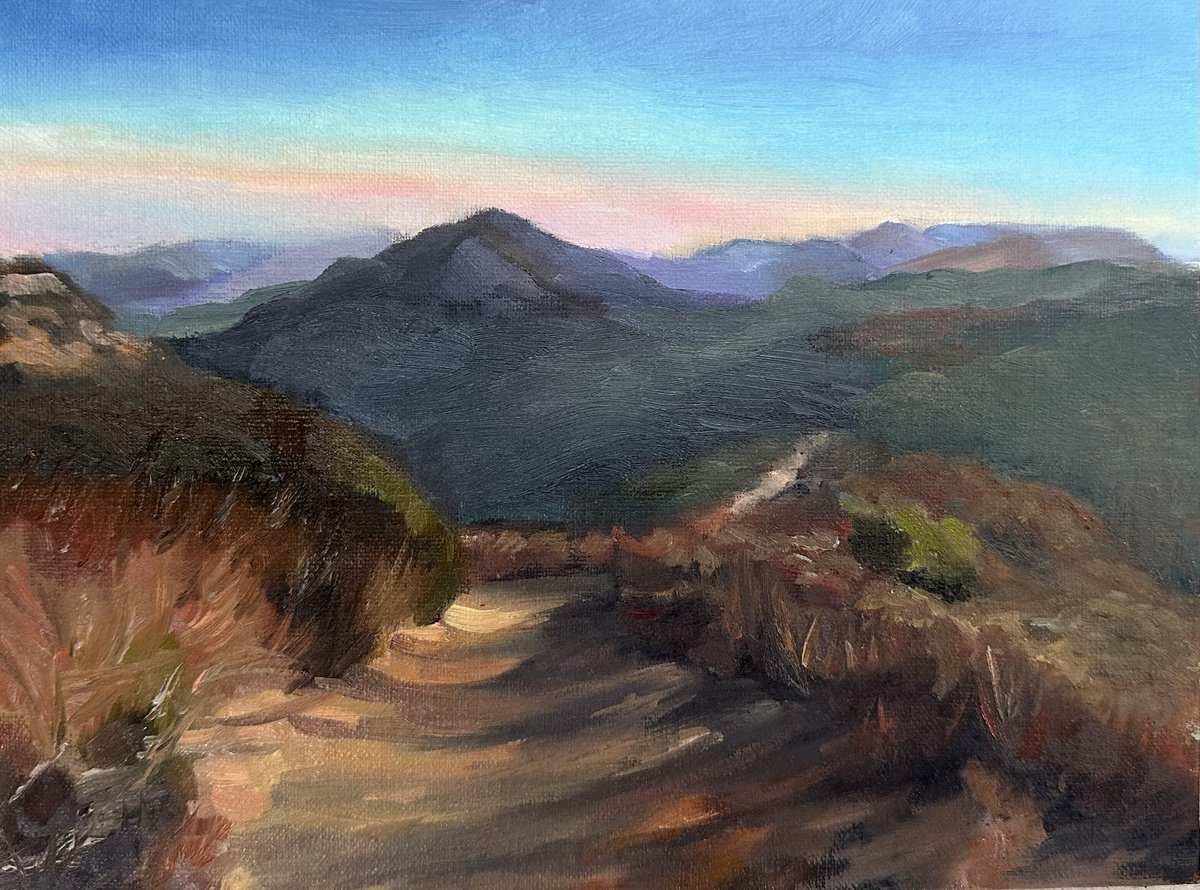 Impressionistic Landscape Oil Painting By Grace Diehl, 8 X 6, Orange Crush, Original Artwork