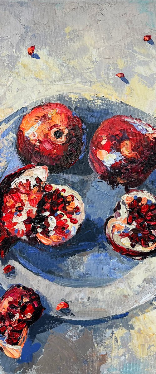 Late autumn  pomegranates by Maria Kireev