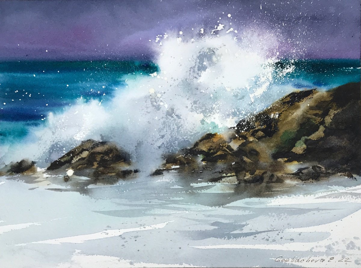 Waves and rocks #8 by Eugenia Gorbacheva