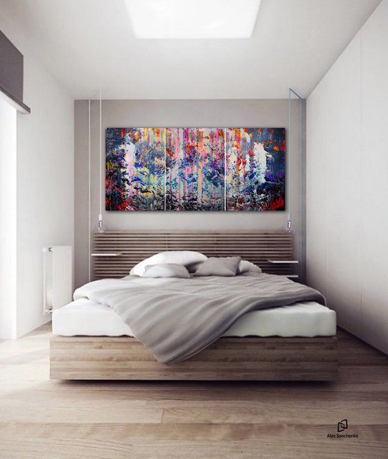 180x90cm. / Abstract triptych / Abstract 124