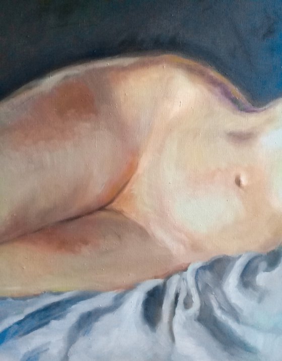 A copy of the painting by Zinaida Serebryakova " Sleeping Model"